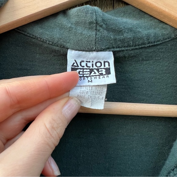 Vintage Dusty Teal Cotton Long-sleeve Shirt Dress 🌿 - Picture 10 of 10